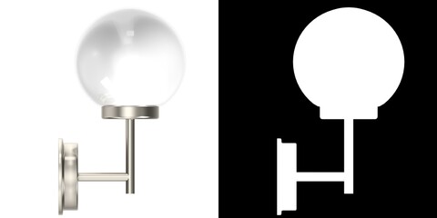 3D rendering illustration of an outdoor applique lamp