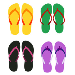 flip flops set vector svg illustration