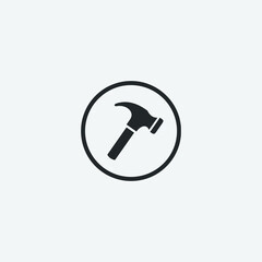 Hammer vector icon illustration sign