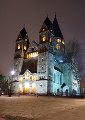 old castle in the night