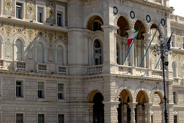 Government building in the downtown - the Piazza dell’ Unita d’ Italia - Trieste, Italy