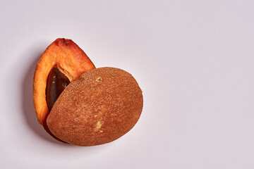 mamey fruit on white background