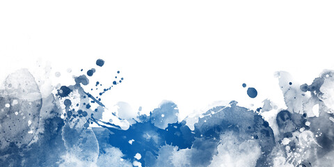 Abstract blue watercolour background with splashes	