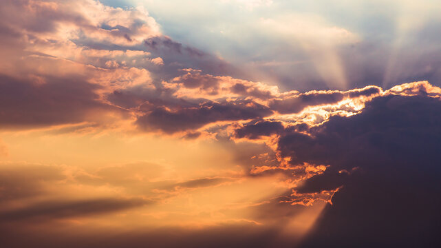 celestial sunset in the clouds