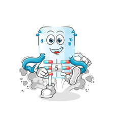 medicine runner character. cartoon mascot vector