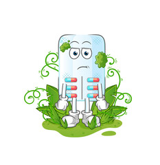 medicine waiting too long mascot. cartoon vector