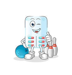 medicine play bowling illustration. character vector