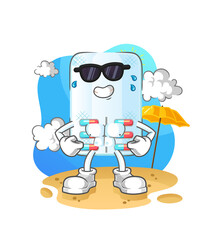 medicine sunbathing in summer. character vector