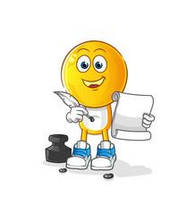 emoticon head cartoon writer vector. cartoon character