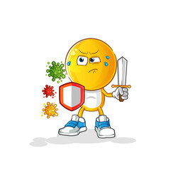emoticon head cartoon against viruses. cartoon mascot vector