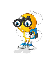 Fototapeta premium emoticon head cartoon with binoculars character. cartoon vector