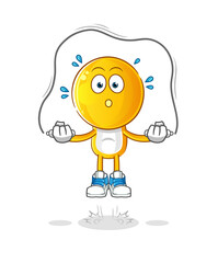 emoticon head cartoon jump rope exercise. character vector