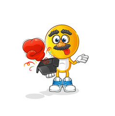 emoticon head cartoon prank glove in the box. cartoon mascot
