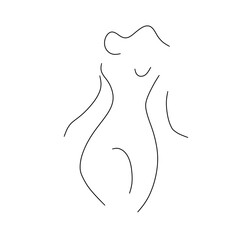 silhouette of a woman line art illustration design 