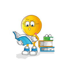 emoticon head cartoon studying mascot. cartoon vector