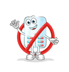 say no to medicine mascot. cartoon vector