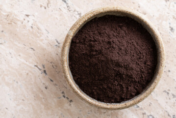 Dark Cocoa Powder in a Bowl