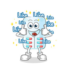 medicine give lots of likes. cartoon vector