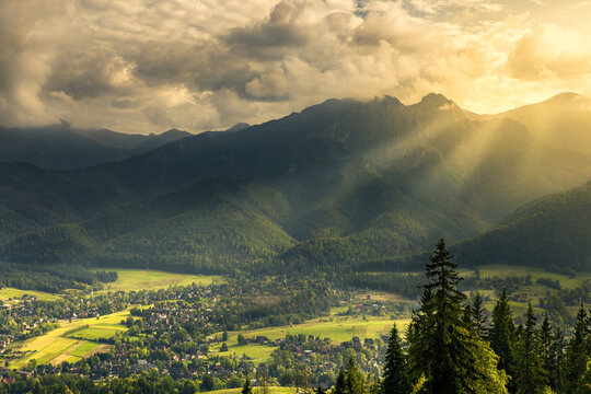 sunset over the mountains