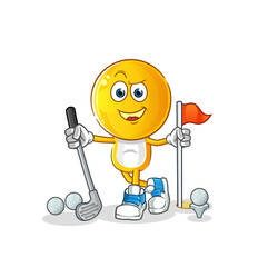 emoticon head cartoon playing golf vector. cartoon character