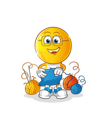emoticon head cartoon tailor mascot. cartoon vector