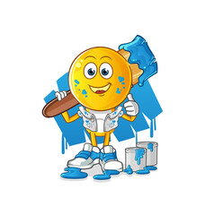 emoticon head cartoon painter illustration. character vector