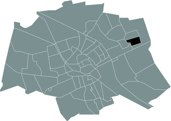 Black flat blank highlighted location map of the LEWENBORG-ZUID NEIGHBORHOOD inside gray administrative map of Groningen, Netherlands