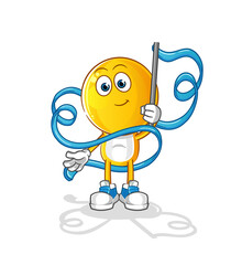 Fototapeta premium emoticon head cartoon Rhythmic Gymnastics mascot. cartoon vector