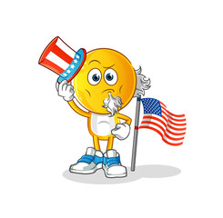 emoticon head cartoon uncle sam character. cartoon mascot vector