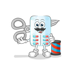 medicine barber cartoon. cartoon mascot vector