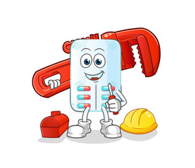 medicine plumber cartoon. cartoon mascot vector