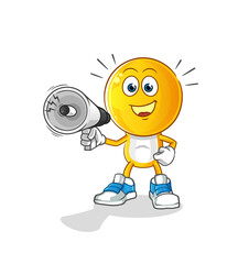 emoticon head cartoon holding hand loudspeakers vector. cartoon character