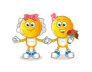 emoticon head cartoon wedding. cartoon mascot vector