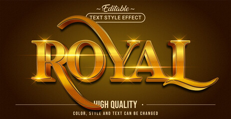 Editable text style effect - Royal Gold text style theme.