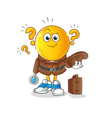 emoticon head cartoon detective vector. cartoon character