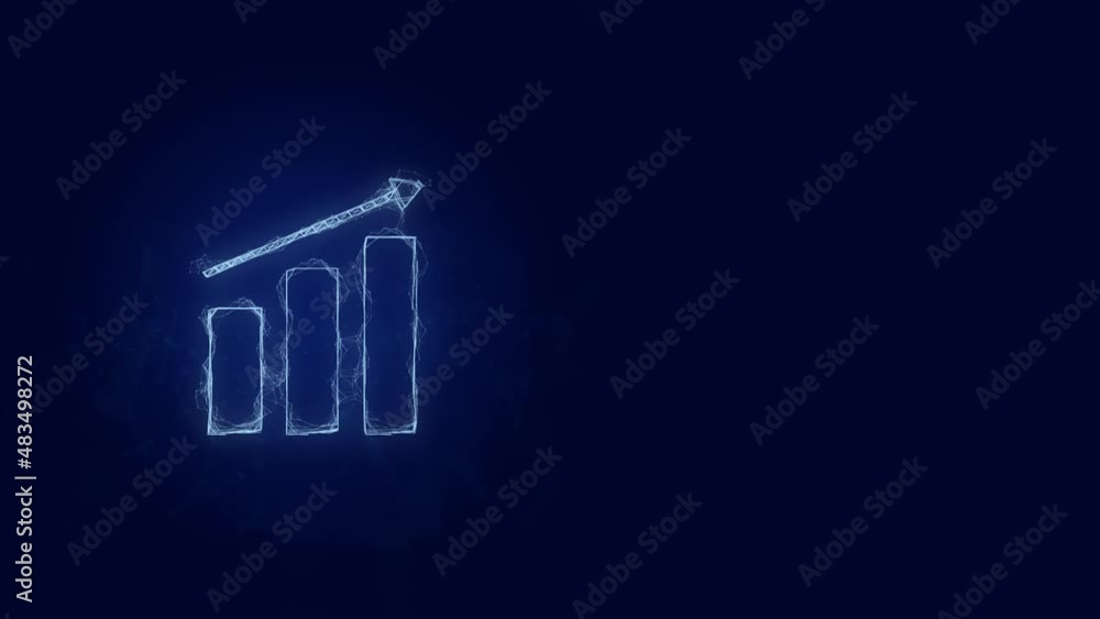 Poster business diagram with arrow icon with plexus effect. connected lines with dots. lines plexus