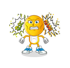 emoticon head cartoon anime angry vector. cartoon character