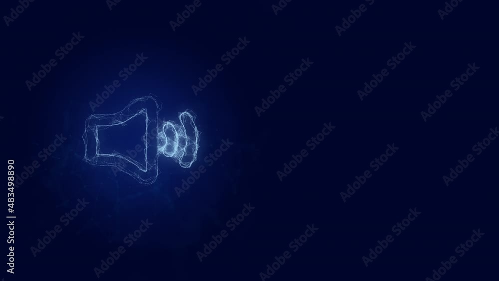 Fototapete audio voice sound icon with plexus effect. connected lines with dots. lines plexus