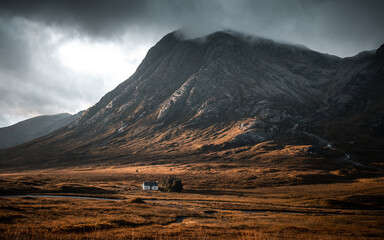 Dark Cloudy Day Over Buachaille Etive Mor, Glencoe, Scottish Highlands © Scott