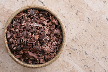 Cocoa Nibs in a Bowl