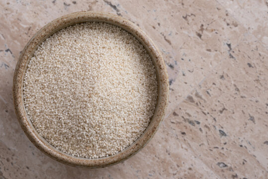 Uncooked Fonio Grain in a Bowl