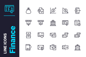 Economy and finance icons set