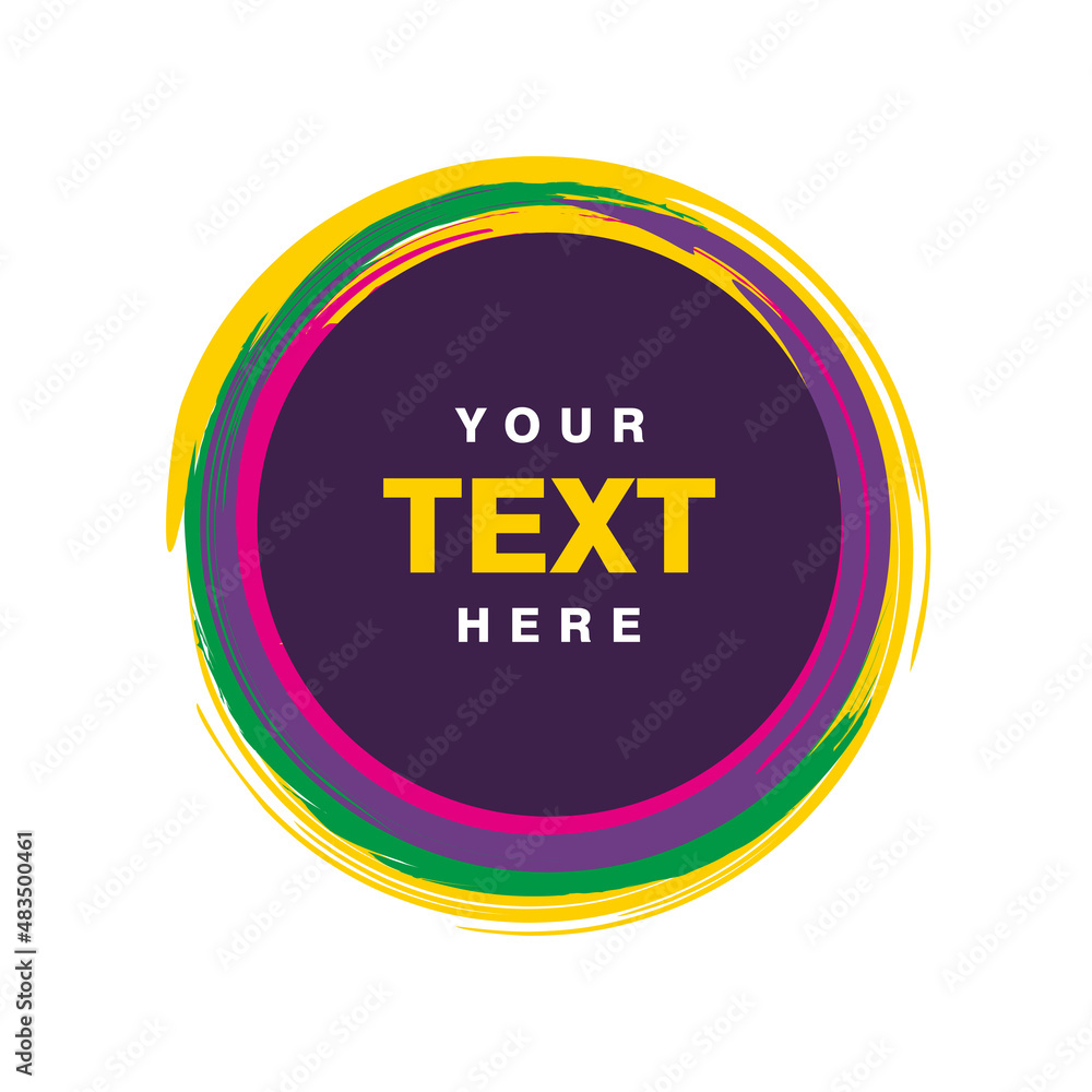 Poster abstract colorful circle brush design, colorful circle brush with copy space for text template vecto