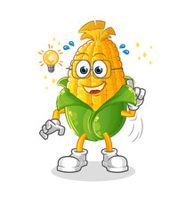 corn got an idea cartoon. mascot vector