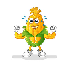 corn muscular cartoon. cartoon mascot vector