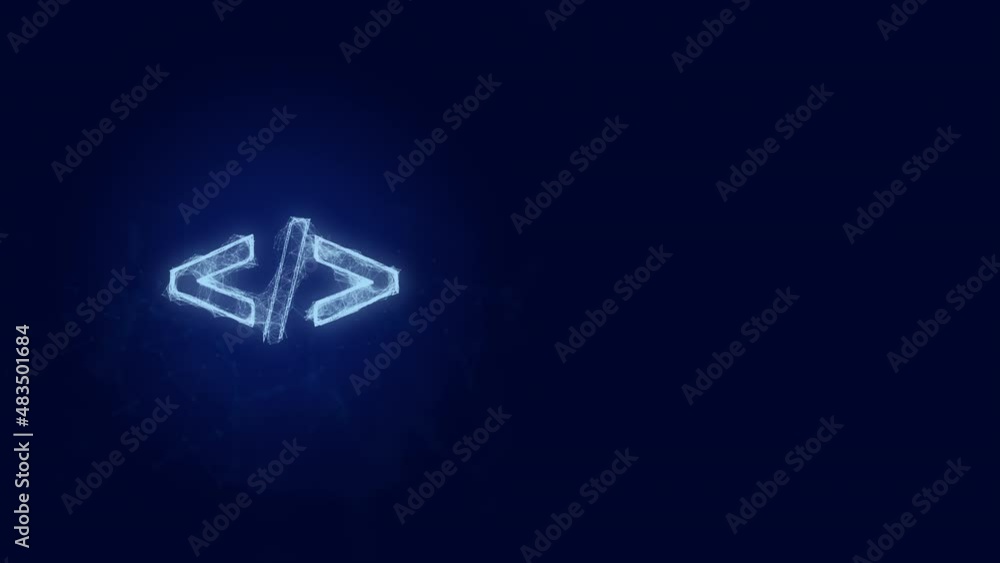 Aufkleber Coding code html programming language icon with plexus effect. Connected lines with dots. Lines plexus