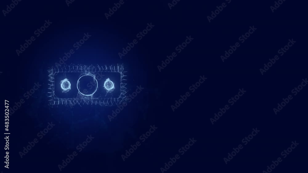 Poster Banknote dollar icon with plexus effect. Connected lines with dots. Lines plexus