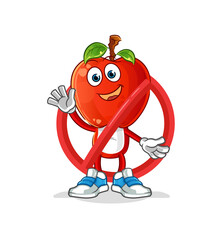 apple head cartoon ban. cartoon vector mascot