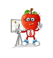 Obraz premium apple head cartoon marketing character. cartoon vector