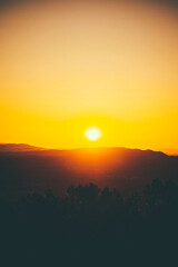 sunset over the mountains